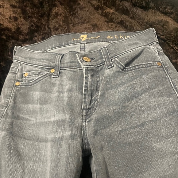 7 For All Mankind Denim - 7 for all mankind Low Rise Skinny Jeans Gray Faded Black wash